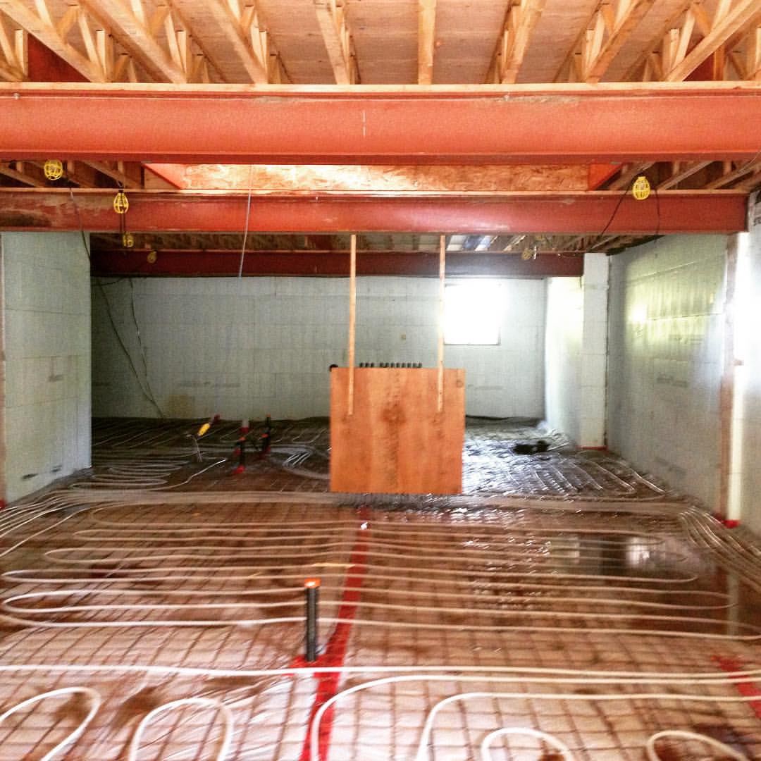 Radiant floor heating installation